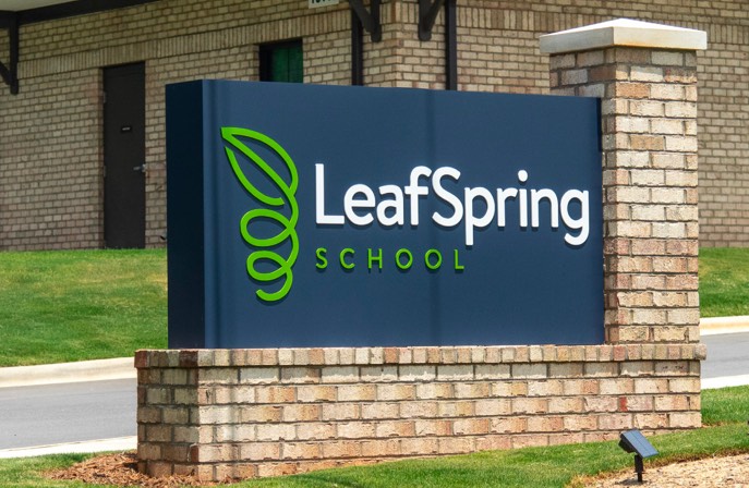 LeafSpring School Sign